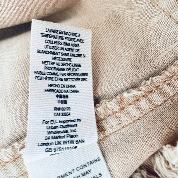 Free People Mini Skirt Womens Size 10 Tan Button Front Belted Utility Fringe - Picture 9 of 11